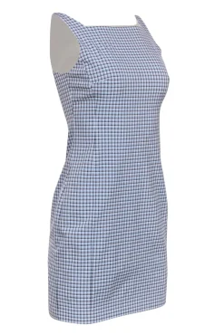 Theory - Blue & Beige Plaid Shift Dress Sz 2