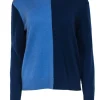 Theory - Blue Colorblocked Cashmere Sweater Sz M