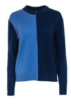 Theory - Blue Colorblocked Cashmere Sweater Sz M