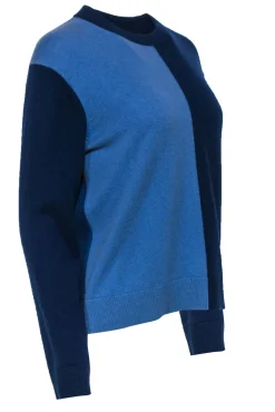 Theory - Blue Colorblocked Cashmere Sweater Sz M