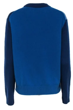Theory - Blue Colorblocked Cashmere Sweater Sz M