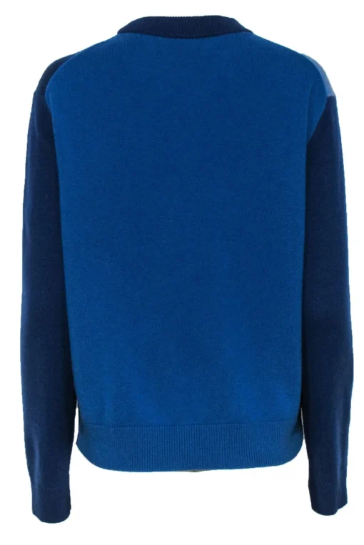 Theory - Blue Colorblocked Cashmere Sweater Sz M