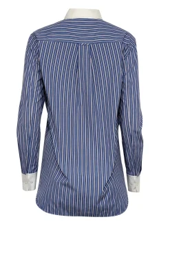 Theory - Blue w/ Red & White Stripes Long Sleeve Button Down Sz P