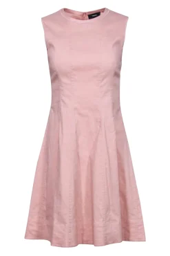 Theory - Blush Pleated Fit & Flare Sleeveless Mini Dress Sz 2