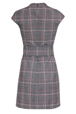 Theory - Brown & Merlot Plaid Cap Sleeve Sheath Dress Sz 4
