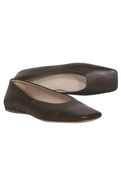 Theory - Brown Leather Square Toe Flats Sz 7.5
