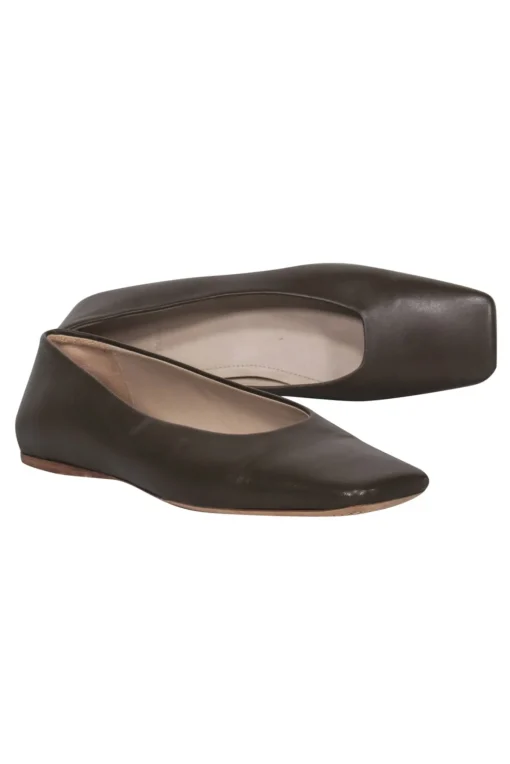 Theory - Brown Leather Square Toe Flats Sz 7.5