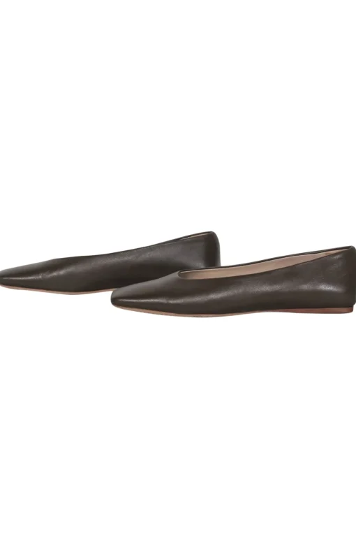 Theory - Brown Leather Square Toe Flats Sz 7.5