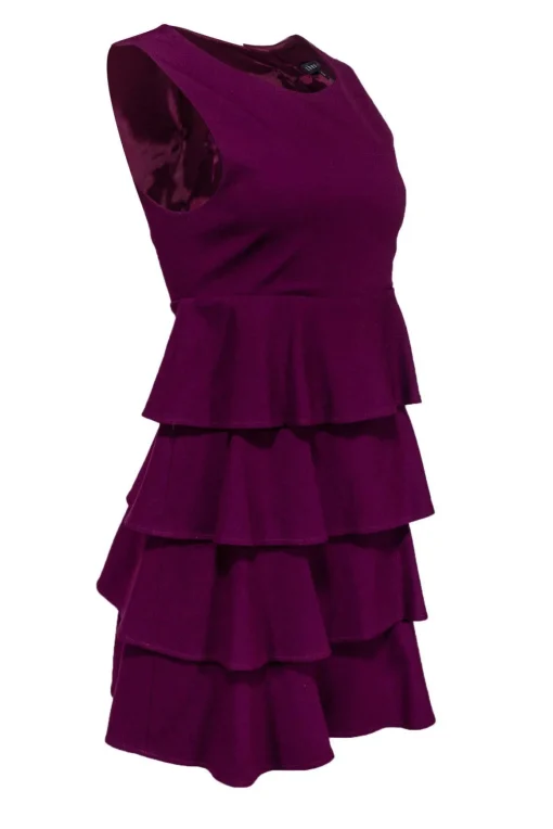Theory - Burgundy Tiered Shift Dress Sz S