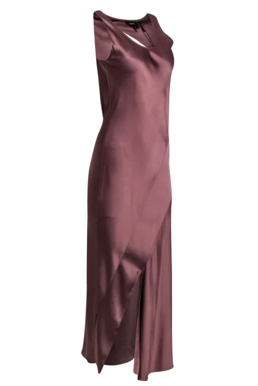 Theory - Copper Satin Sleeveless Maxi Dress Sz 2