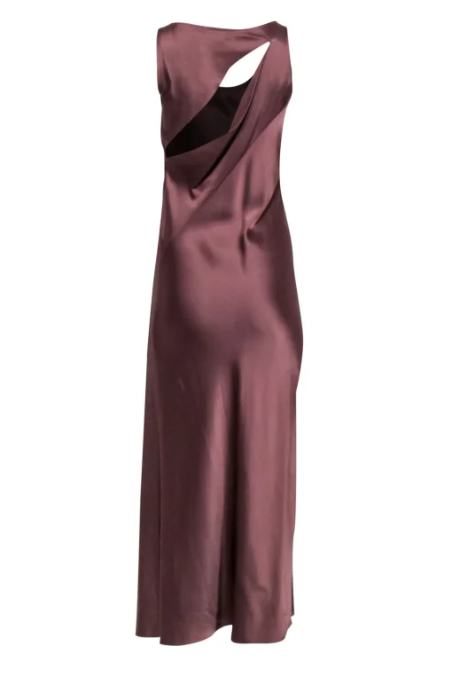 Theory - Copper Satin Sleeveless Maxi Dress Sz 2