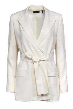 Theory - Cream Waist Tie Blazer Sz 4