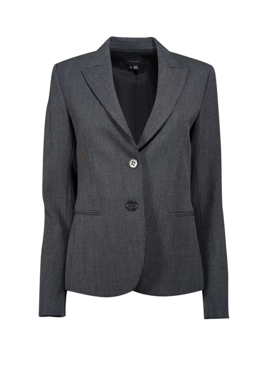 Theory - Dark Grey & Black Wool Blend Blazer Sz 6
