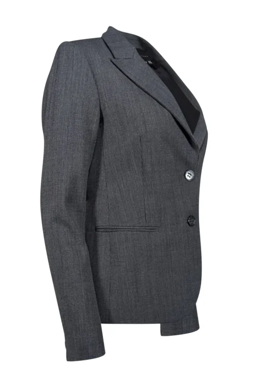 Theory - Dark Grey & Black Wool Blend Blazer Sz 6