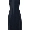 Theory - Dark Navy & White Pinstriped Wool Blend Dress Sz 16