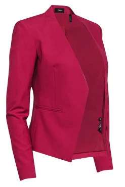 Theory - Fuchsia Open Front Faux Pocket Blazer