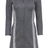 Theory - Gray & Black Long Sleeve Zip-Up Knit Dress Sz 2