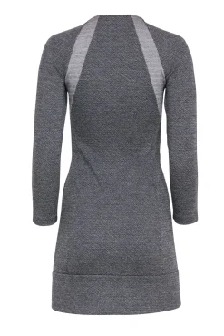 Theory - Gray & Black Long Sleeve Zip-Up Knit Dress Sz 2