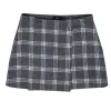 Theory - Grey Plaid Wool Blend Wrap Miniskirt Sz 8