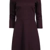 Theory - Maroon & Black Print Three Quarter Sleeve Dress Sz 8