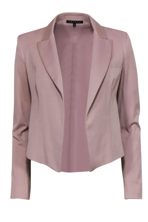 Theory - Mauve Peak Lapel Cropped Blazer Sz 0