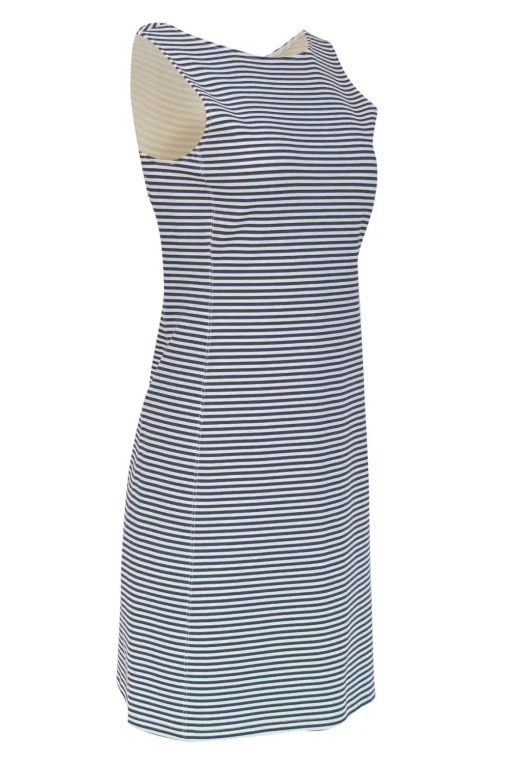 Theory - Navy & White Striped Sleeveless Shift Dress Sz S