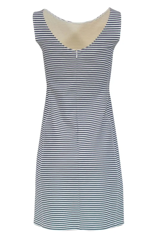 Theory - Navy & White Striped Sleeveless Shift Dress Sz S