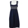 Theory - Navy Blue Crochet Strap Cotton Dress Sz L