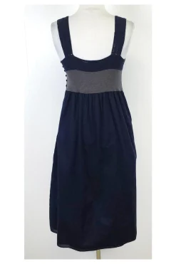 Theory - Navy Blue Crochet Strap Cotton Dress Sz L