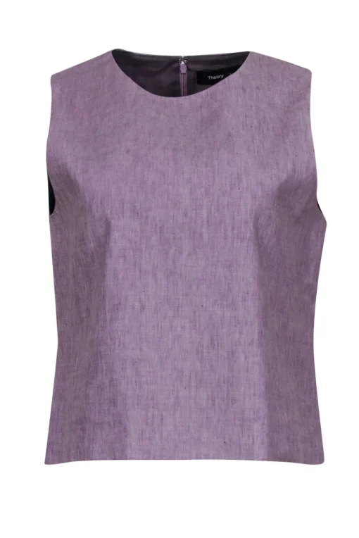 Theory - Orchid Linen Blend Tank Sz L