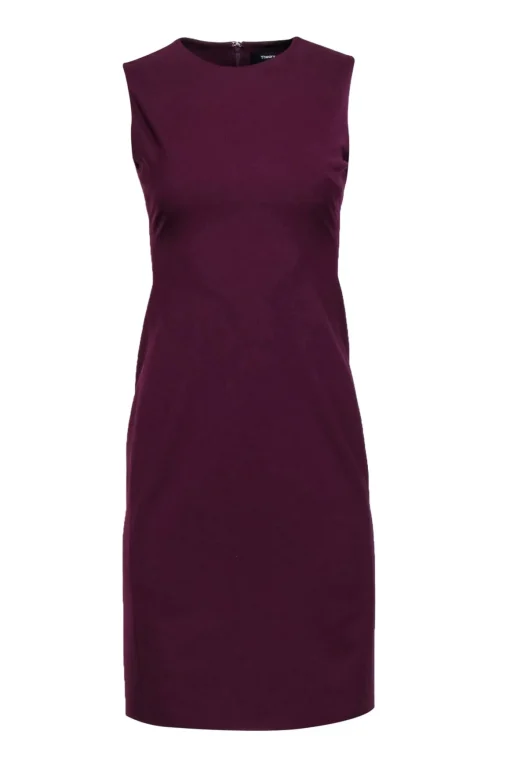Theory - Plum Sleeveless Wool Blend Sheath Dress Sz 0