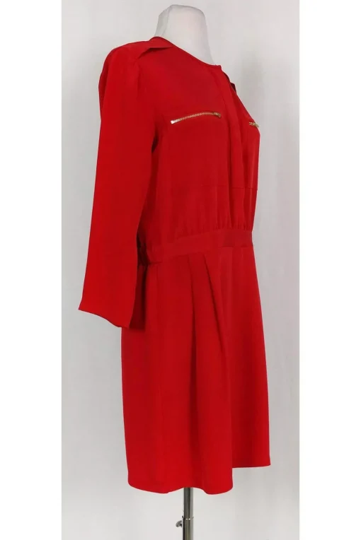 Theory - Red Gold Zip Dress Sz 8