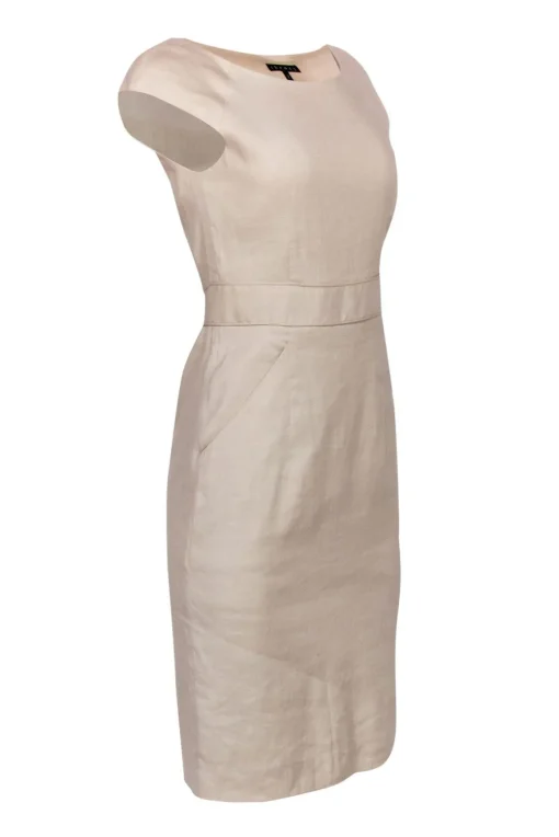 Theory - Taupe Linen Sheath Dress w/ Pockets Sz 2
