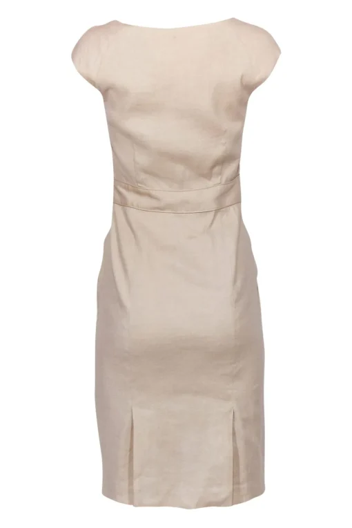 Theory - Taupe Linen Sheath Dress w/ Pockets Sz 2