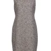 Theory - White & Multicolor Tweed Sleeveless Sheath Dress w/ Frayed Hem Sz 12