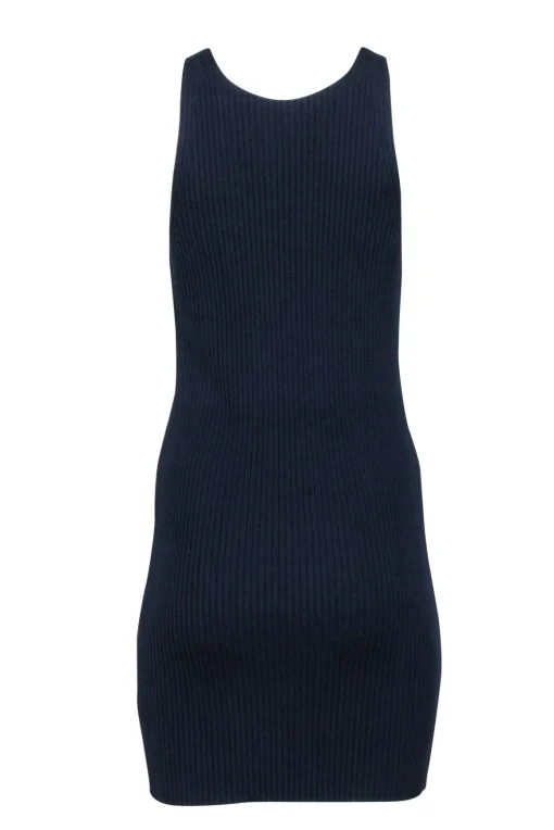 Theory- Navy Ribbed Knit Mini Dress Sz P