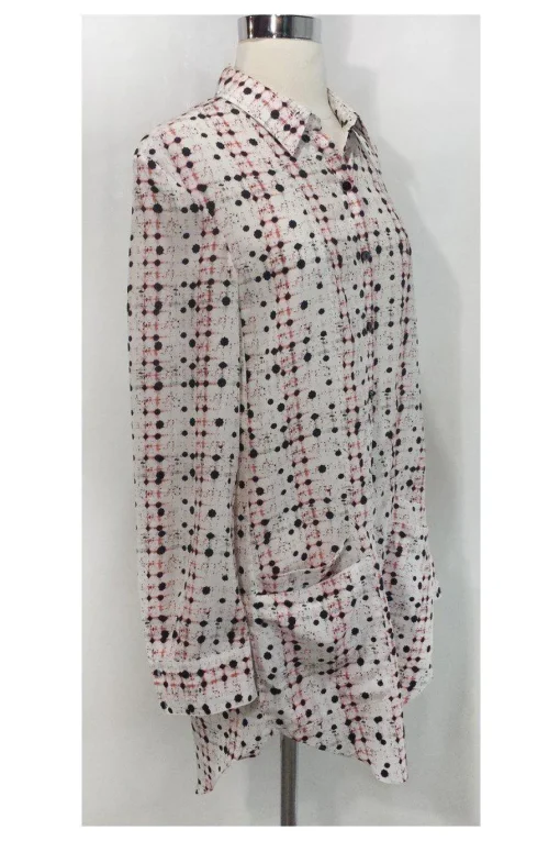 Theyskens' Theory - Abstract Print Silk Shirt Dress Sz S