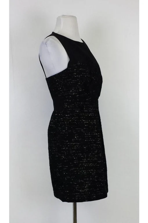 Tibi - Black & Gold w/ Silk Neckline Dress Sz 6