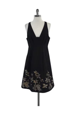 Tibi - Black & Taupe Floral Print Dress Sz 8