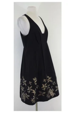 Tibi - Black & Taupe Floral Print Dress Sz 8