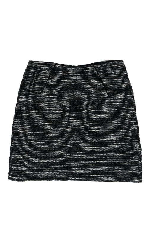 Tibi - Black & White Marbled Tween Miniskirt Sz 0