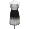 Tibi - Black & White Square Print Strapless Dress Sz 12