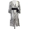 Tibi - Black & White Striped Wrap Dress Sz 6