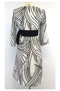 Tibi - Black & White Striped Wrap Dress Sz 6