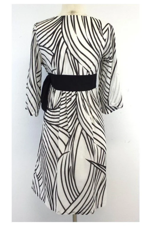Tibi - Black & White Striped Wrap Dress Sz 6