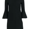 Tibi - Black Zip-Up Front Bell Sleeve Dress Sz 4