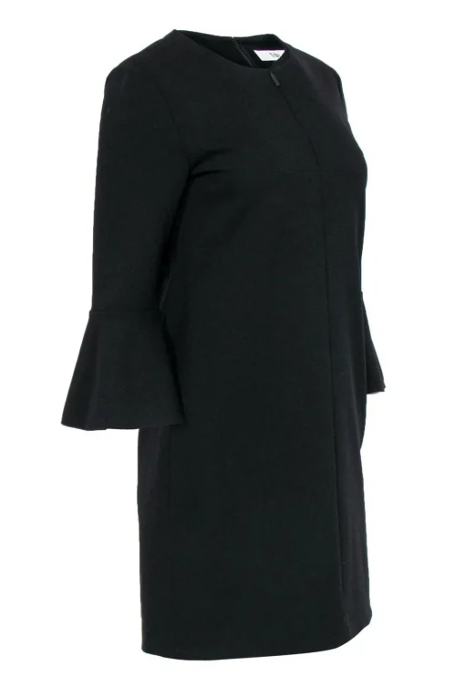Tibi - Black Zip-Up Front Bell Sleeve Dress Sz 4