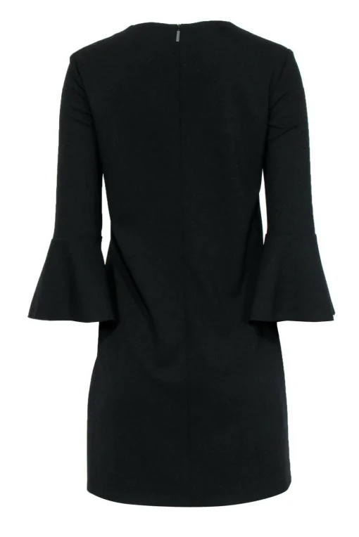 Tibi - Black Zip-Up Front Bell Sleeve Dress Sz 4