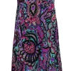 Tibi - Blue & Multicolored Metallic Bohemian Print Strapless Empire Waist Dress Sz 2