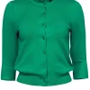 Tibi - Green Cardigan w/ Elbow Length Sleeves Sz S